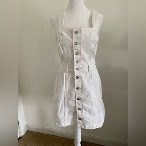 Paige White Button-Down Overall Dress 4
